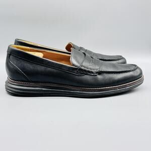 Cole Haan Shoes Mens 11.5 Black Leather Grand OS Penny Loafers Comfort Dress